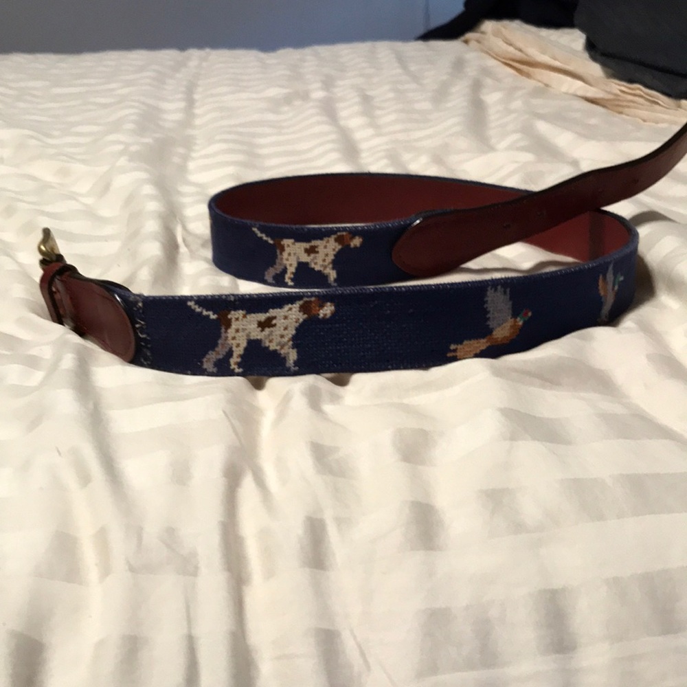 Smathers & Branson Needlepoint Birddog Belt